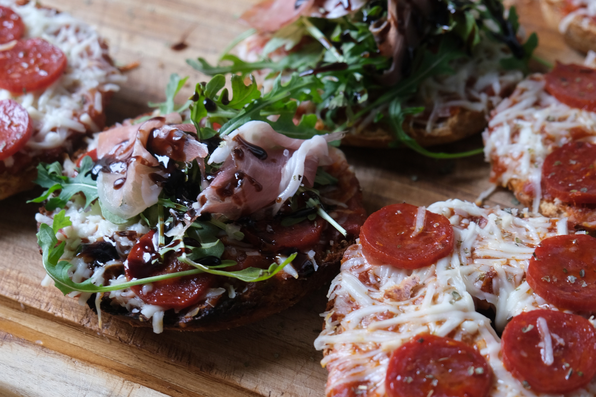 Pizza Bagels, Simple & Elevated
