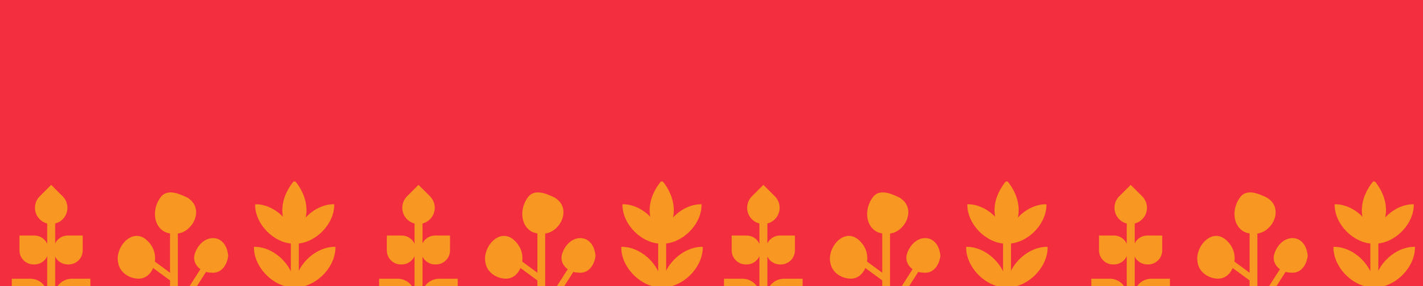 Orange organic leaf pattern on a red background
