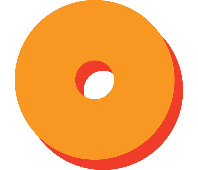 Orange and red bagel icon on a white background
