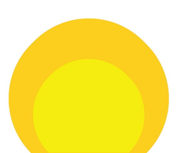 Two yellow circles on a white background
