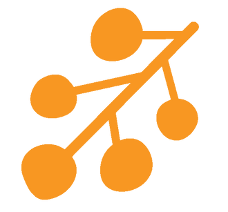 Orange organic multigrain icon on a white background