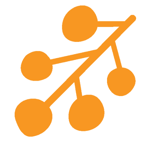 Orange organic multigrain icon on a white background